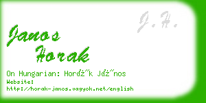 janos horak business card